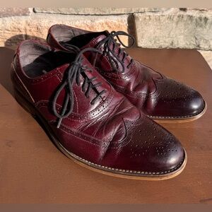 Stacy Adams Shoes Men 8M Dunbar Wingtip Oxford Burgundy Leather